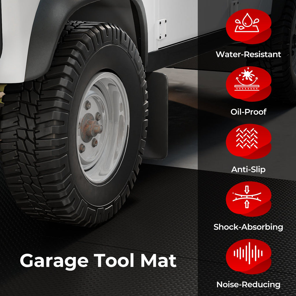 15.5 x 7.7 FT Garage Tool Mats 7 mm Thickened PE Mechanic Pads Pack of 4