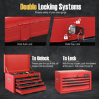 24 Inch Tool Chest Case with 6 Drawers and Top Storage for Garage Repair Shop & Warehouse