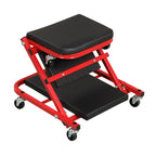 2-in-1 Z-Shaped Rolling Garage Stool 36" Folding Flat Automotive Creeper-Red