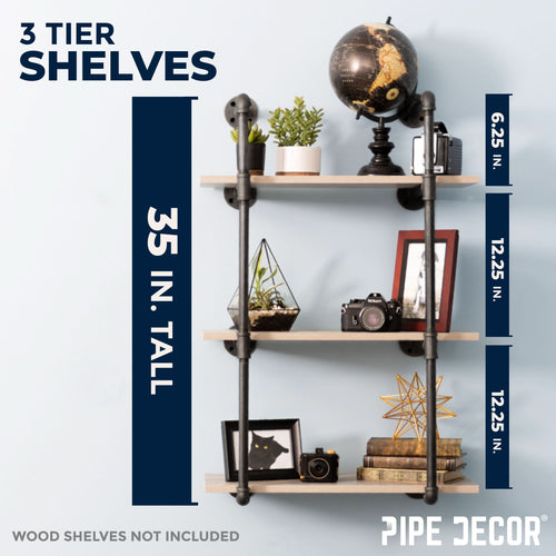 3 -Tier Wall Mounted Shelf By PIPE DECOR