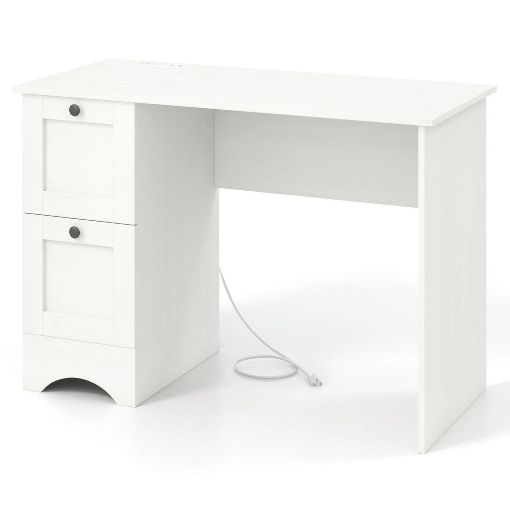 Wooden Computer Desk Workstation with 3 Drawers for Home and Office