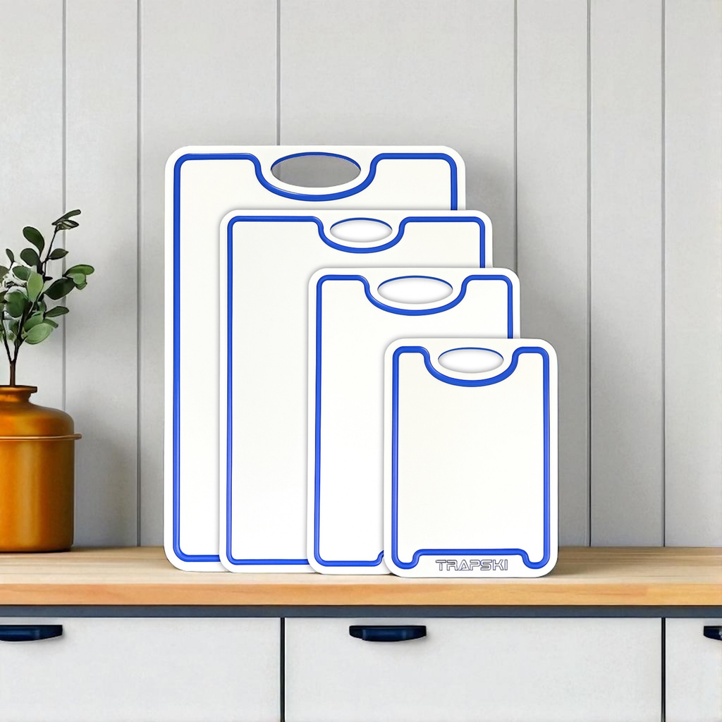 TRAPSKI Premium 1/2 Inch Thick HDPE Cutting Boards | Food-Grade Kitchen Prep Surface | Juice Grooves | Made in the USA