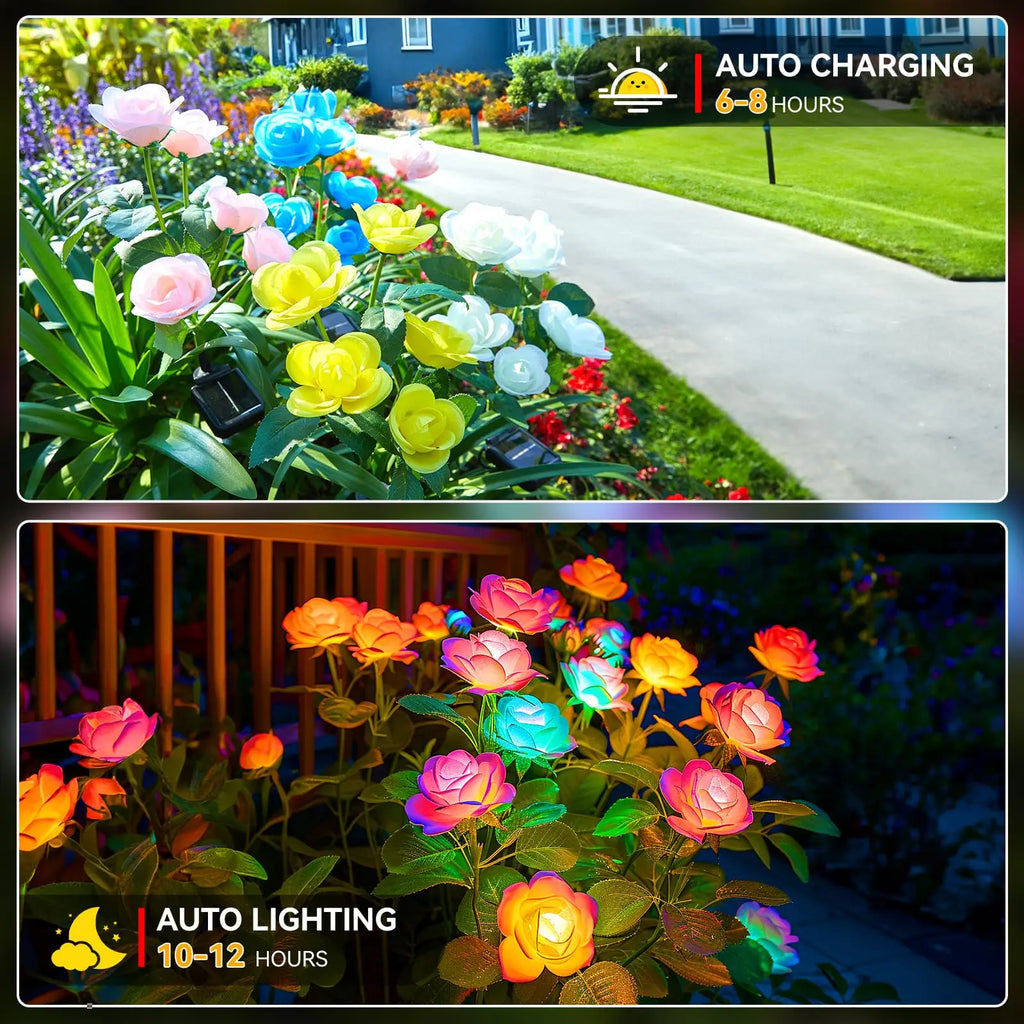 7 Color Changing Solar Garden Lights Waterproof. Patio, Yard, Pathway.