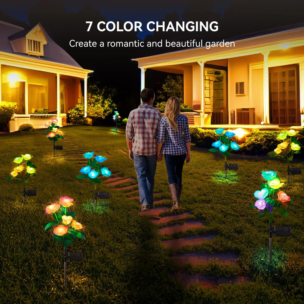 7 Color Changing Solar Garden Lights Waterproof. Patio, Yard, Pathway.