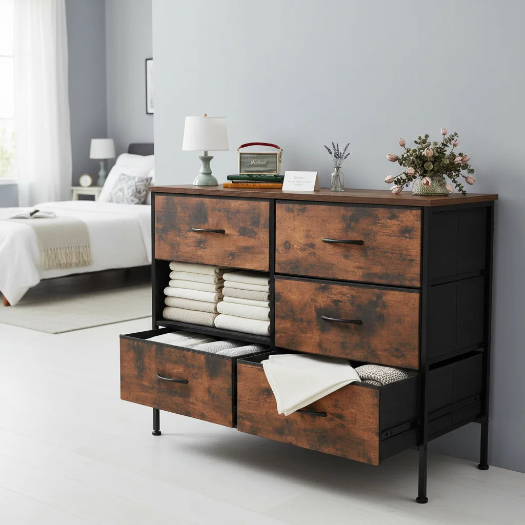 6-Drawer Dresser Large Capacity Storage Cabinet