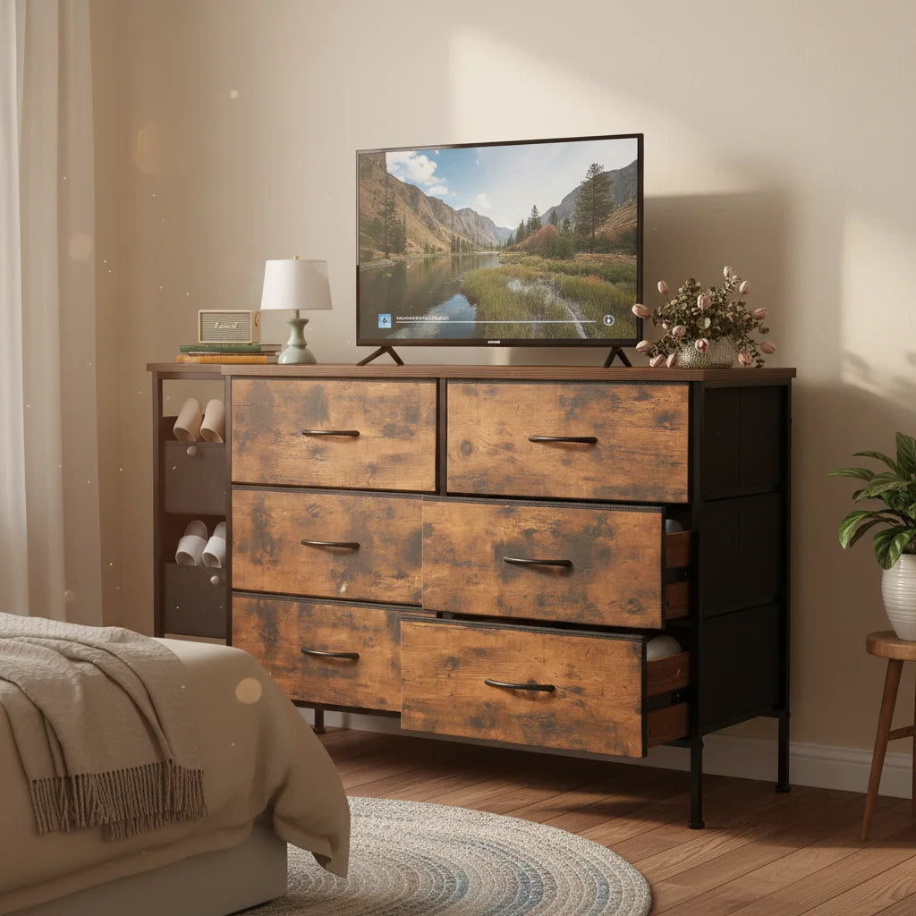 6-Drawer Dresser Large Capacity Storage Cabinet