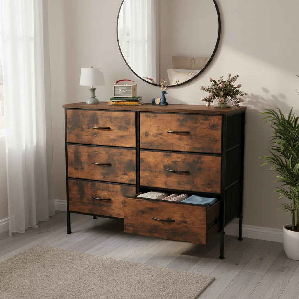 6-Drawer Dresser Large Capacity Storage Cabinet