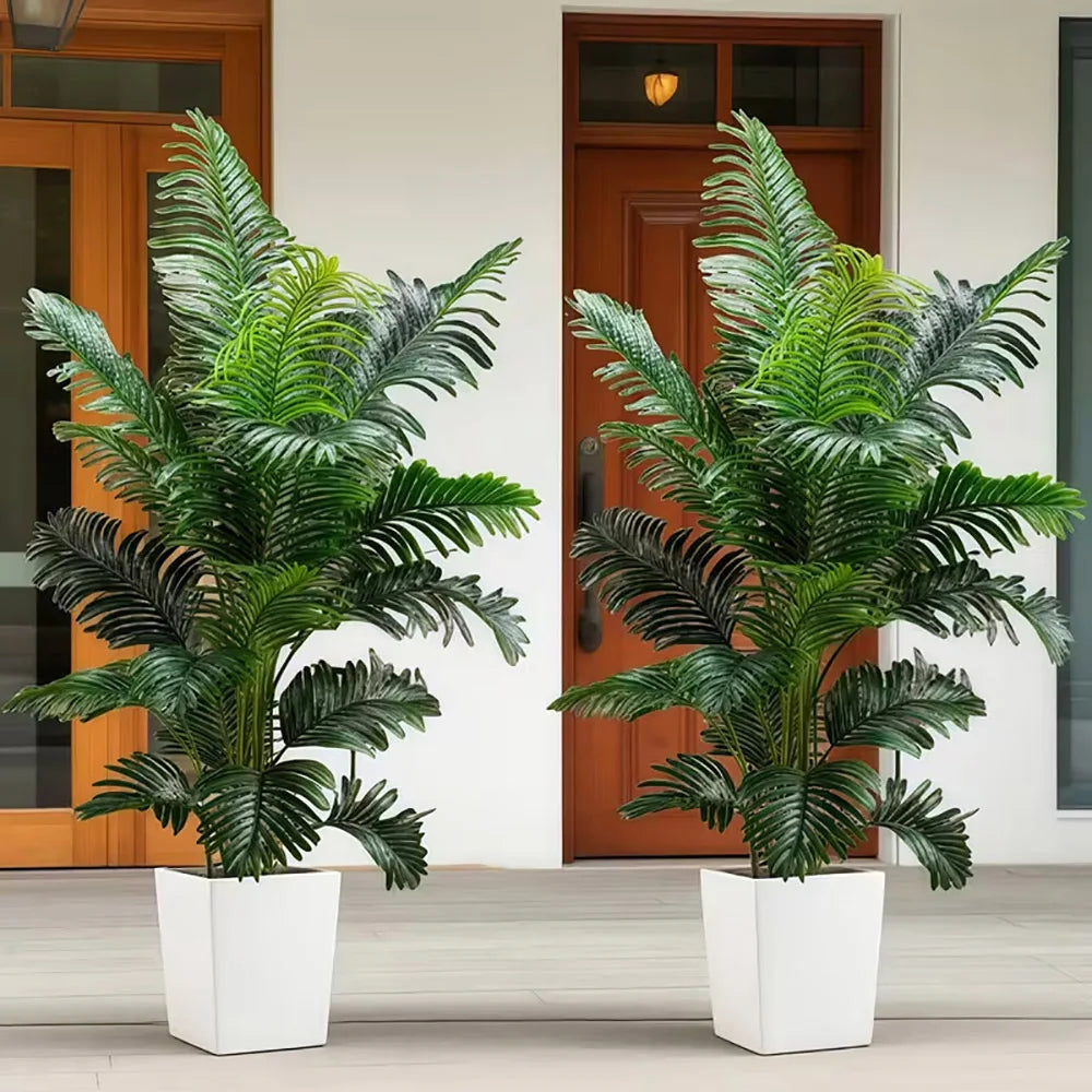35-inch artificial giant palm tree  2 pieces lifelike green leaves