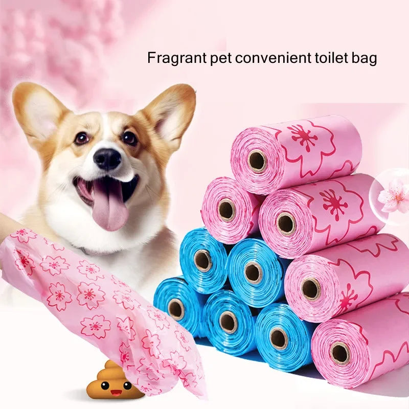 Biodegradable Pet Dog Poop Bags with Printing Outdoor Cleaning Poop Bag Pets Supplies for Dog Garbage Bag