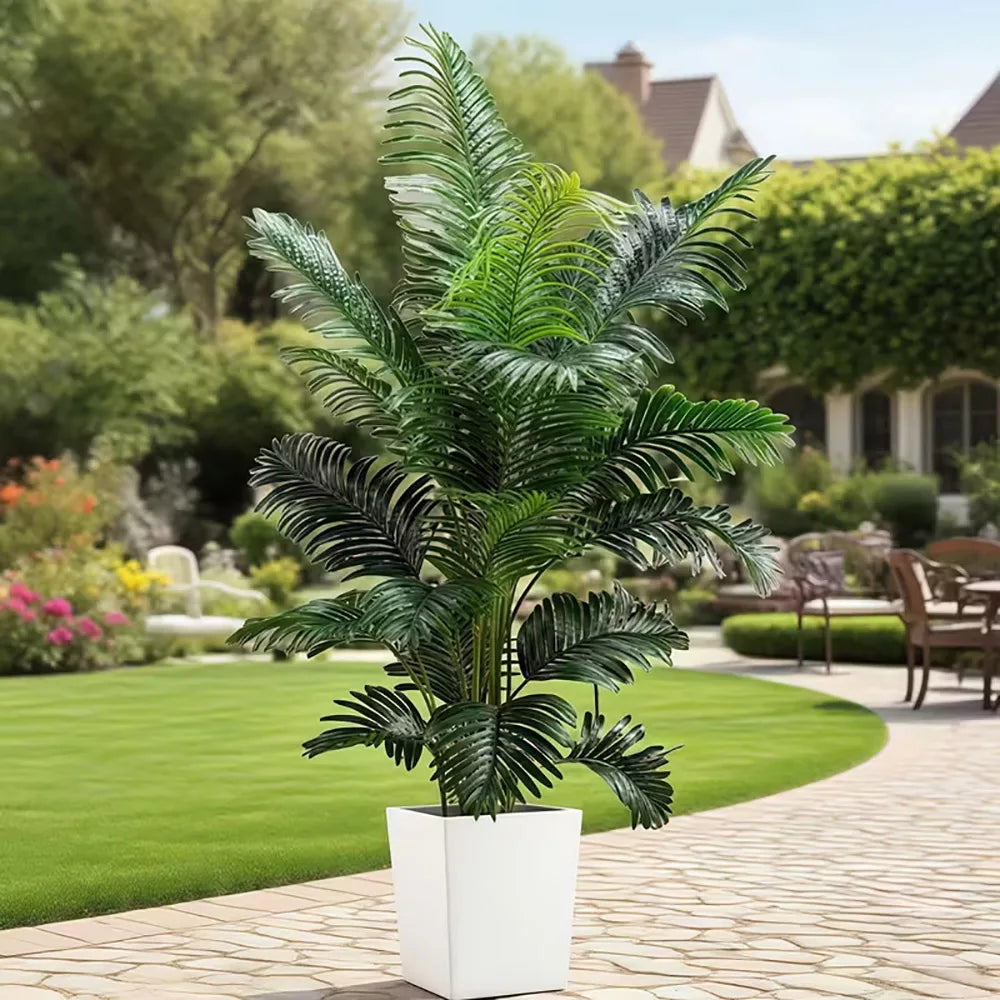 35-inch artificial giant palm tree  2 pieces lifelike green leaves