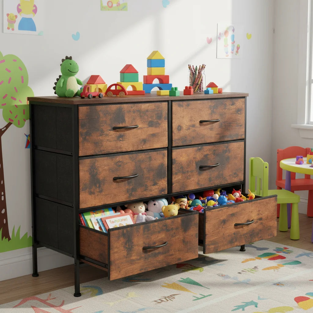 6-Drawer Dresser Large Capacity Storage Cabinet
