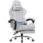 Gaming Chair with Footrest, Lumbar Support, Adjustable Height, Swivel, Headrest for Office/Gaming