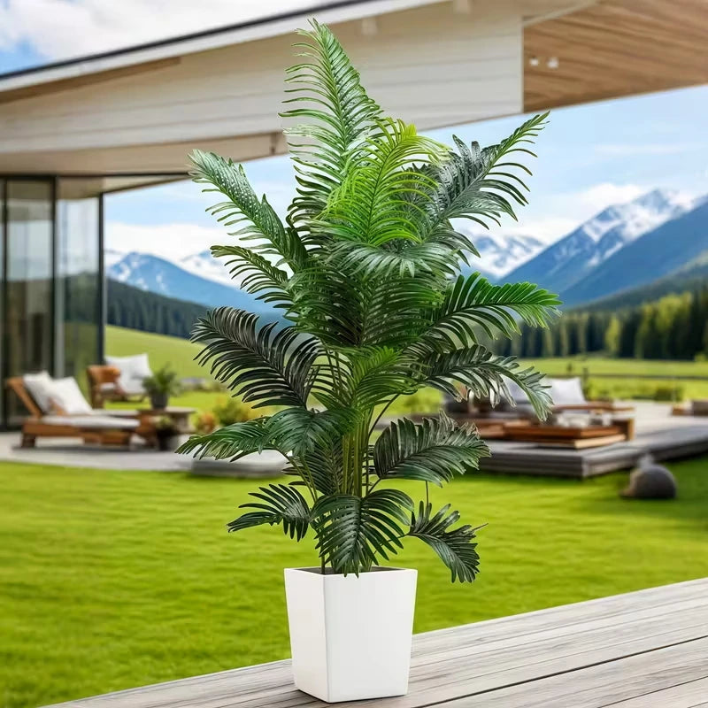 35-inch artificial giant palm tree  2 pieces lifelike green leaves