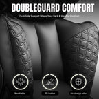 Office Chair Ergonomic Leather High Back Gaming Chair with Footrest, Adjustable Armrests