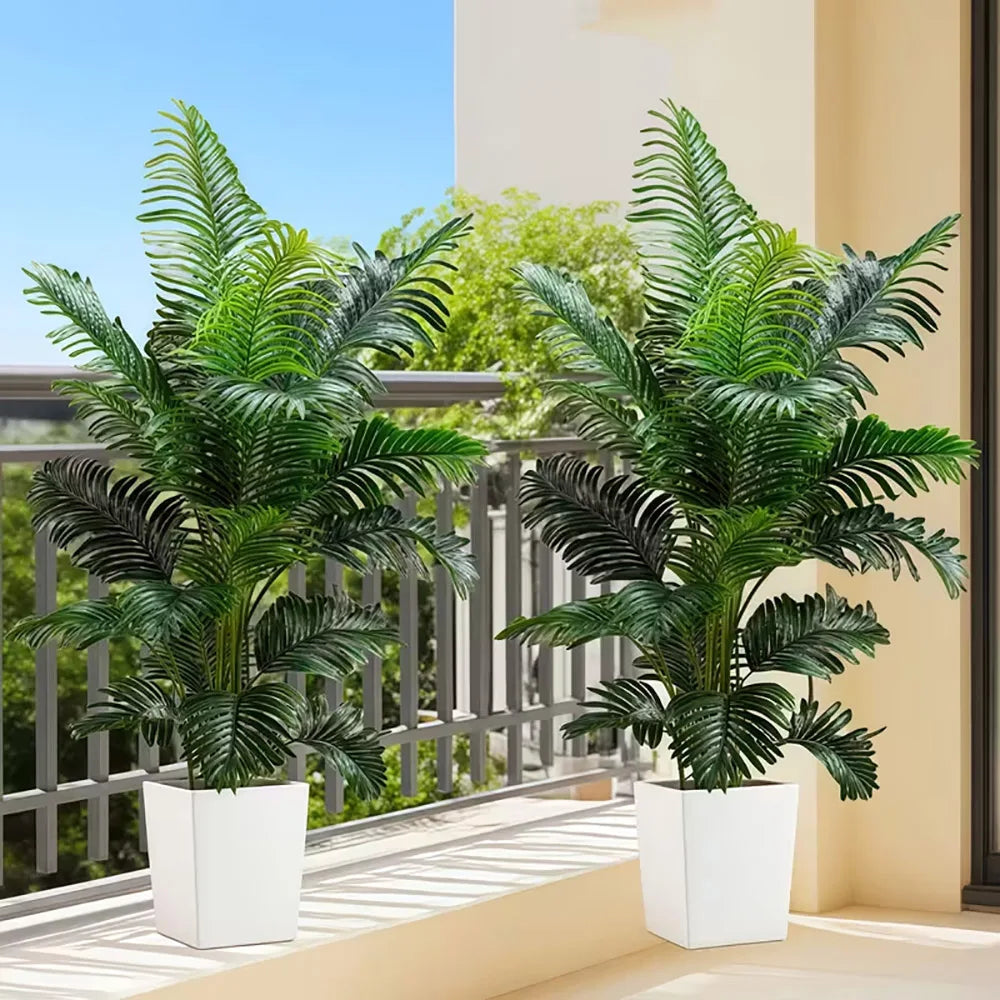 35-inch artificial giant palm tree  2 pieces lifelike green leaves