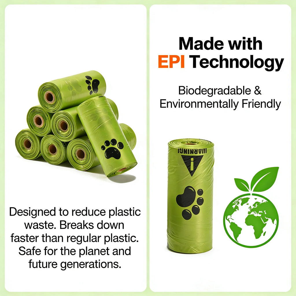 Eco-Friendly Dog Poop Bags Leak-Proof Extra Thick EPI Material Unscented