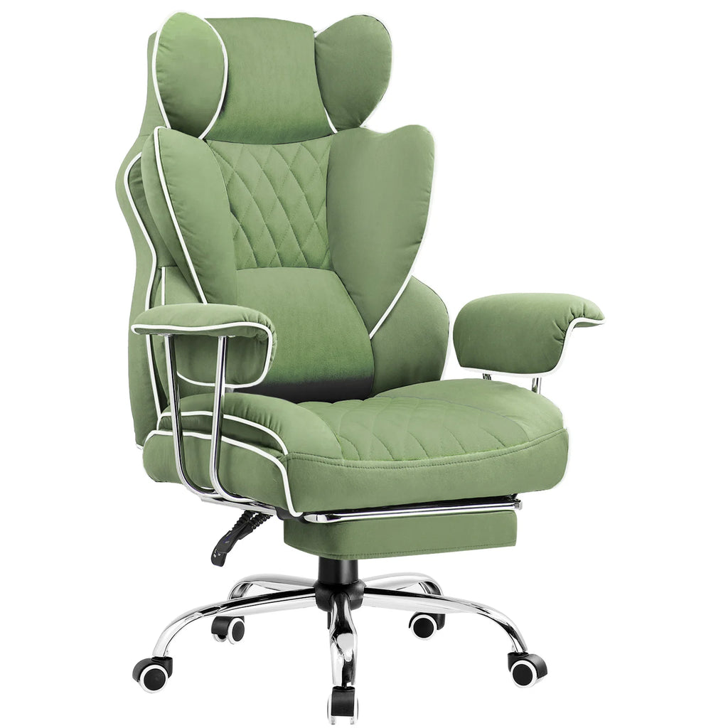 Big and Tall Gaming Chair with Pocket Spring Lumbar Support, Ergonomic Office Chair with Footrest