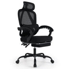 Ergonomic Office Chair High Back Mesh Desk Chair with Retractable Footrest-Black