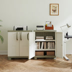 Freestanding Buffet Cabinet Sideboard with 2 Doors and Adjustable Shelves for Kitchen and Garage