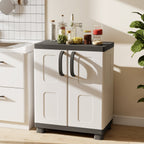Freestanding Buffet Cabinet Sideboard with 2 Doors and Adjustable Shelves for Kitchen and Garage