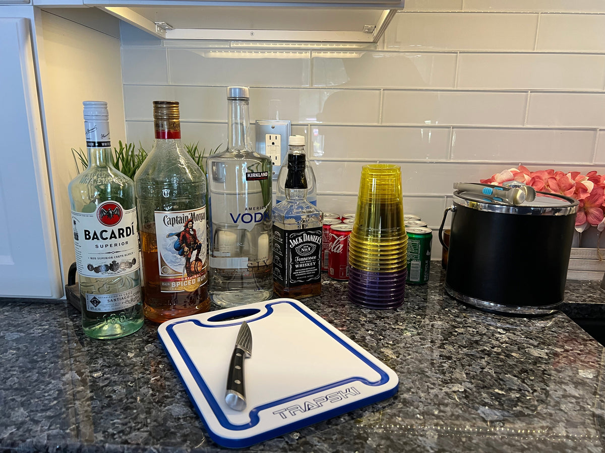 TRAPSKI Premium 1/2 Inch Thick HDPE Cutting Boards | Food-Grade Kitchen Prep Surface | Juice Grooves | Made in the USA