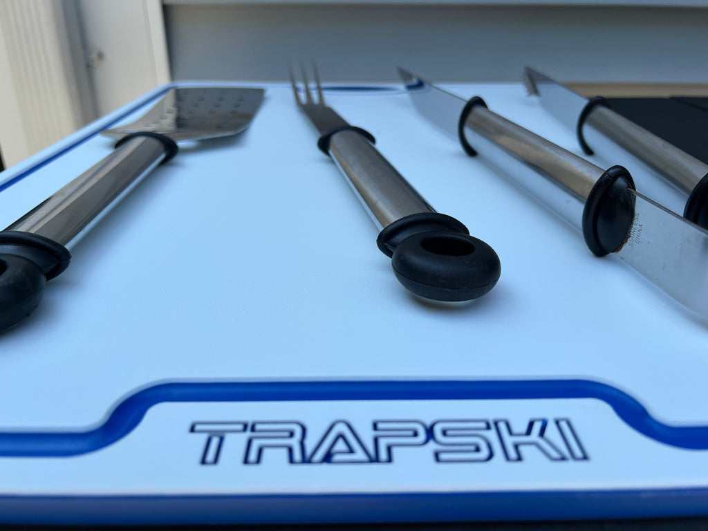 TRAPSKI Premium 1/2 Inch Thick HDPE Cutting Boards | Food-Grade Kitchen Prep Surface | Juice Grooves | Made in the USA