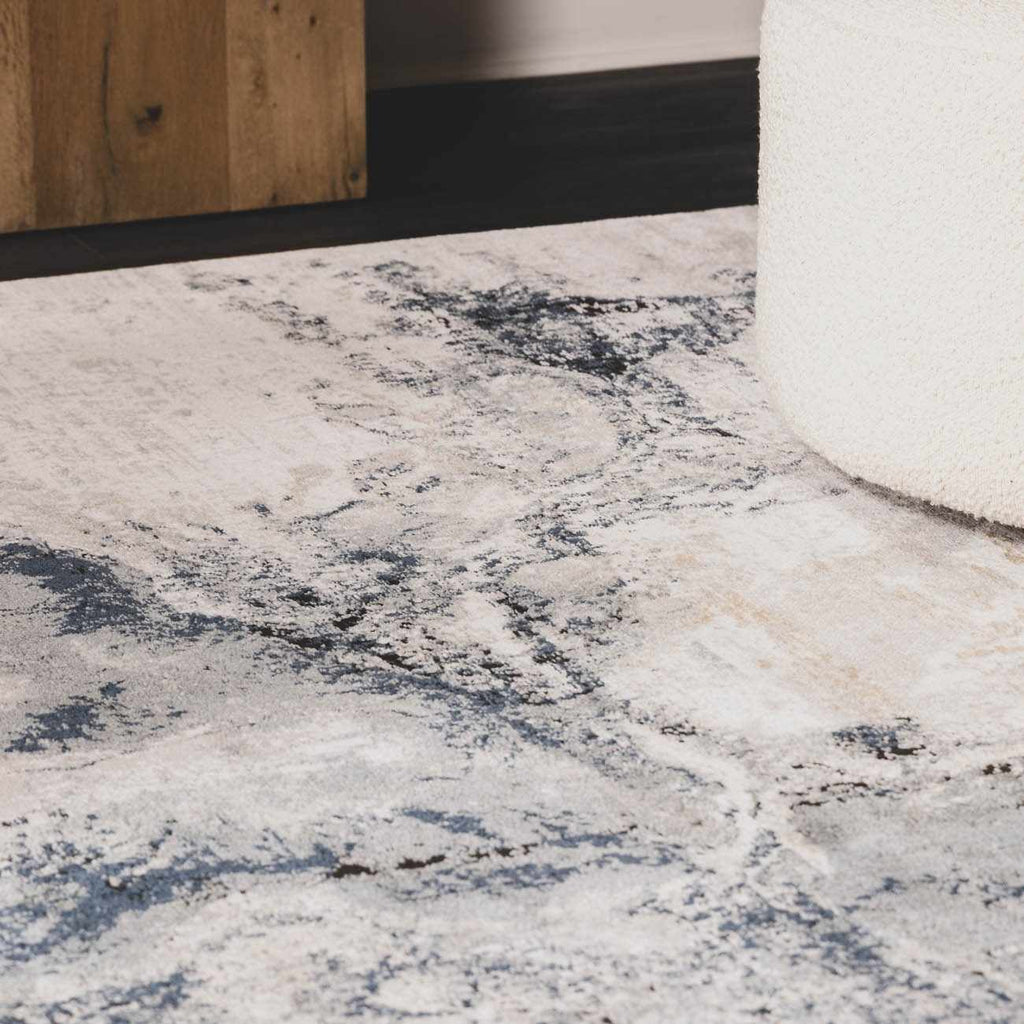 Kirkland Dark Blue Marble Rug