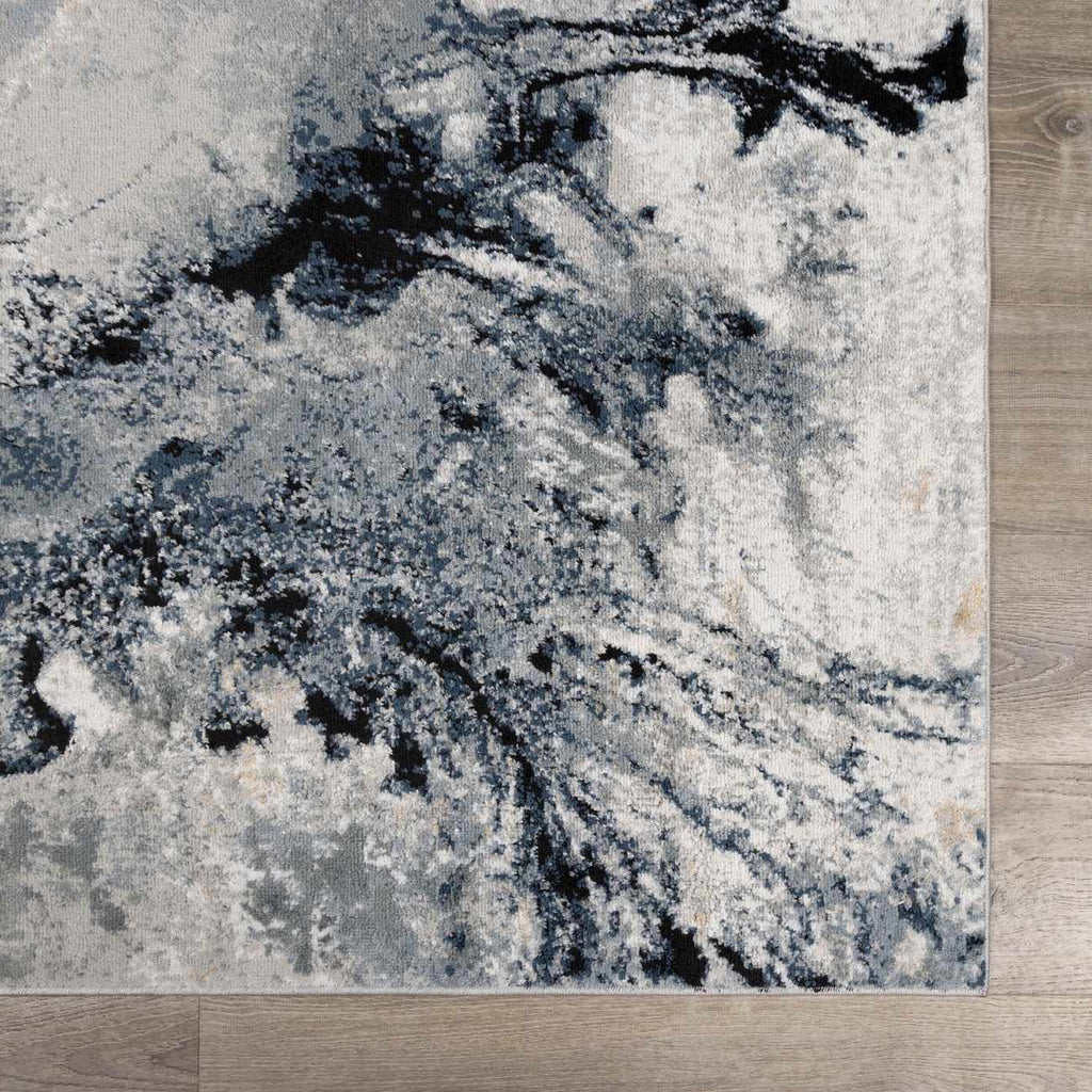Kirkland Dark Blue Marble Rug