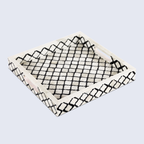 Decorative Tray Moroccan Pattern Bone & Resin Inlay, Black & White, 3 Sizes