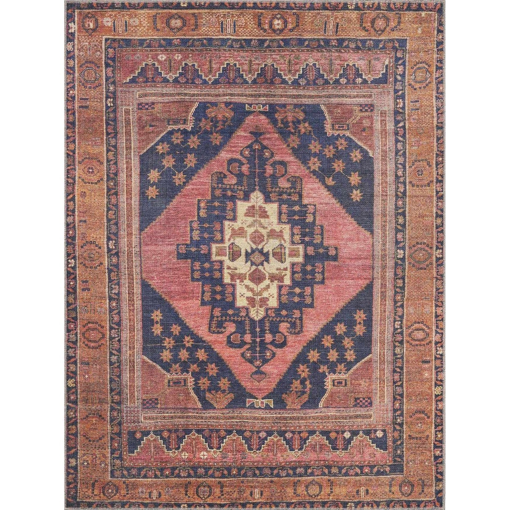 Malamote Vintage Flat Pile Washable Rug