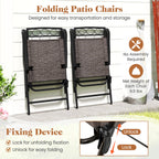 3 Pieces Outdoor Bistro Dining Furniture Set with 1.57 Inch Umbrella Hole