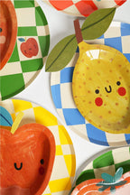 Little Chef Checkered Party Plates (9 Inch, 12 Count) | Kids Cooking Birthday Party Supplies | Colorful Checkerboard Paper Plates