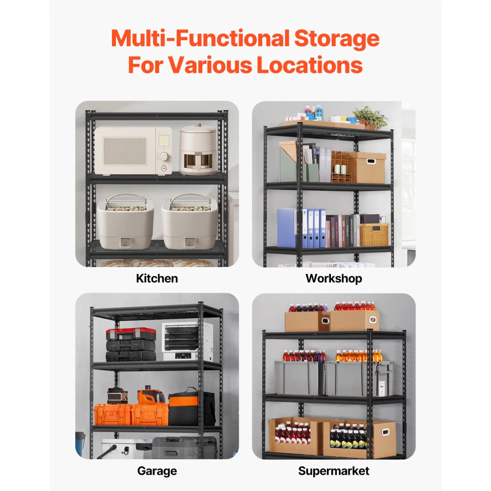 Heavy Duty Adjustable 4 Tier Storage Shelves 2400 lbs Load Capacity Storage Rack Multipurpose Display Rack for Garage Warehouse Basement Home