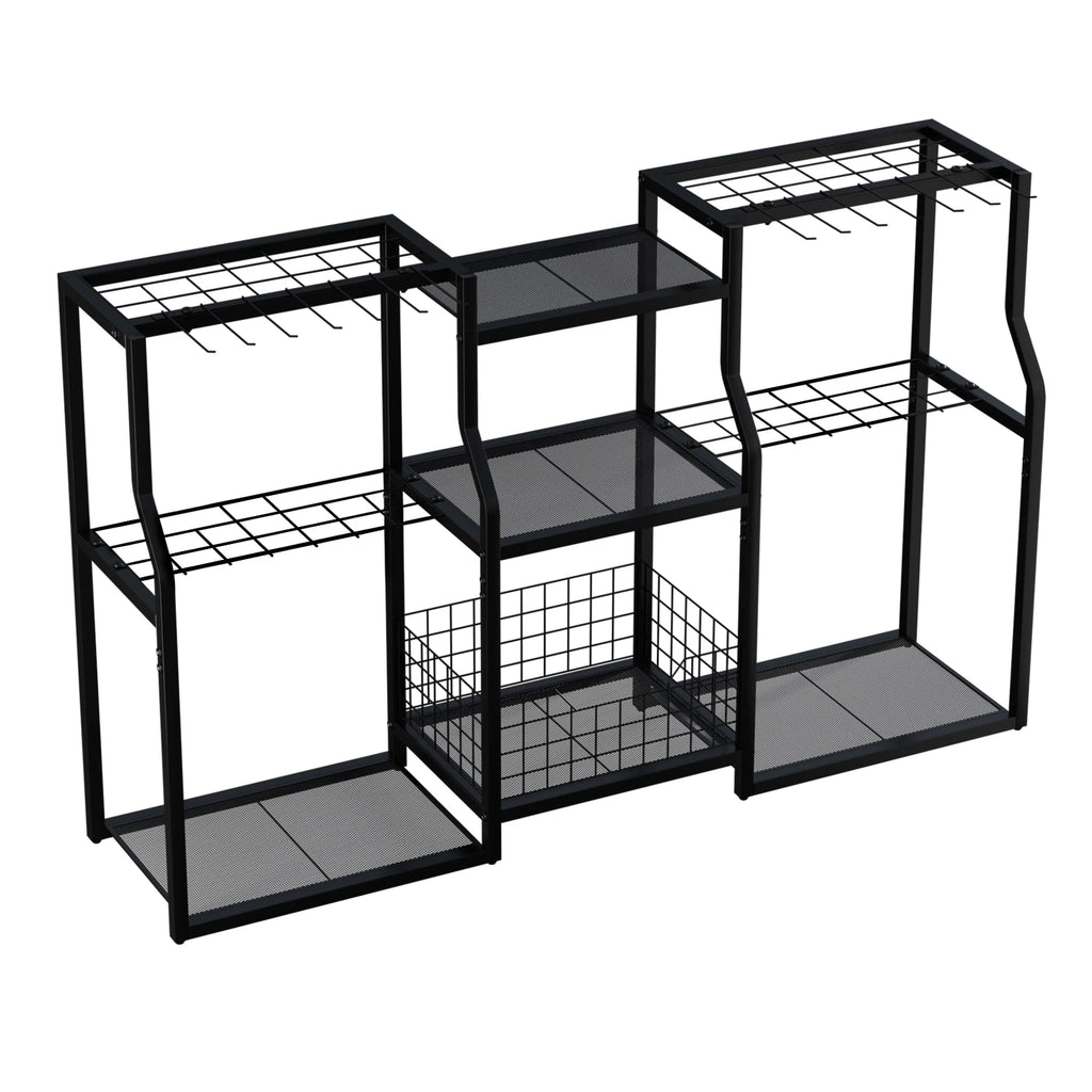 Freestanding Garden Tool Rack Outdoor Workshop Garage Storage Organizer with Slots for Tools