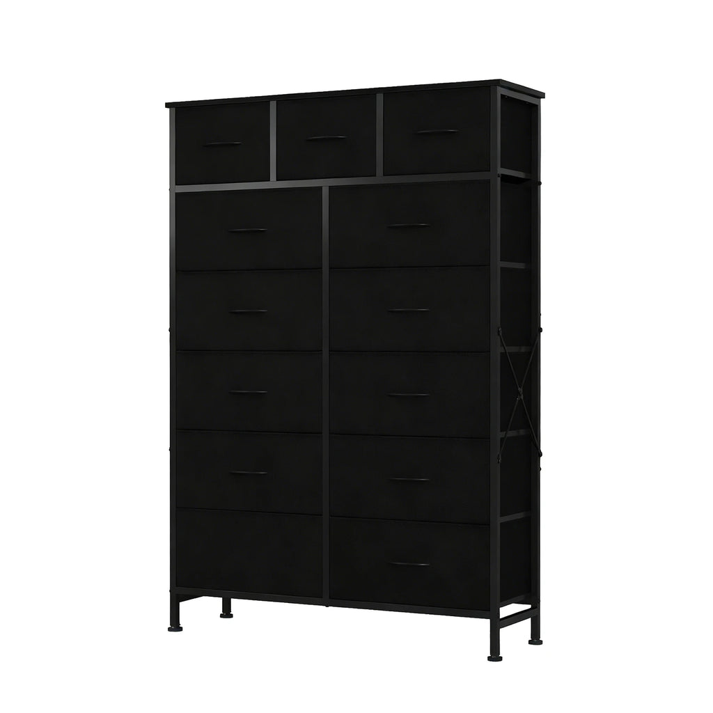 13 Fabric Drawers Cabinet Storage Organizer Adjustable Feet Steel Frame