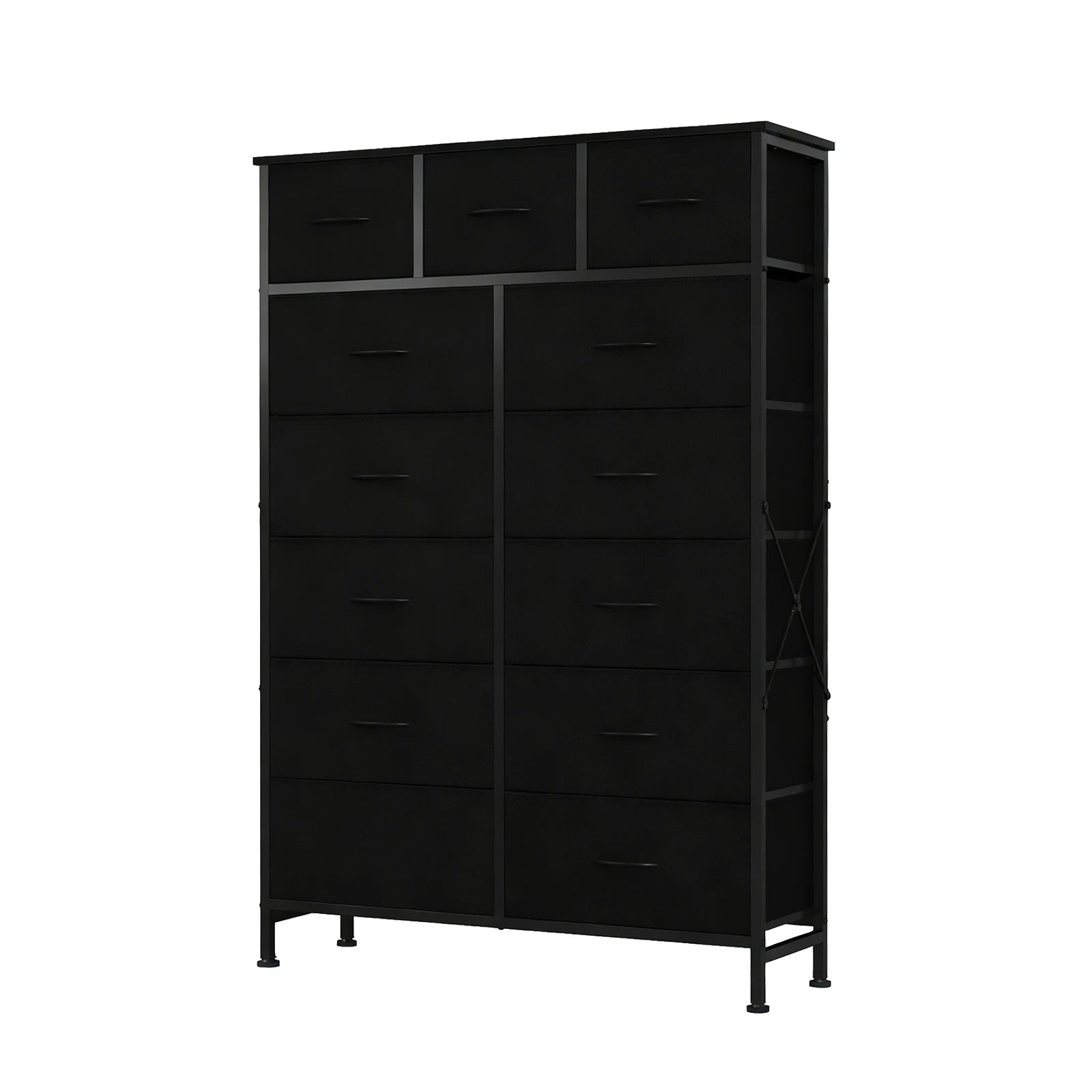 13 Fabric Drawers Cabinet Storage Organizer Adjustable Feet Steel Frame