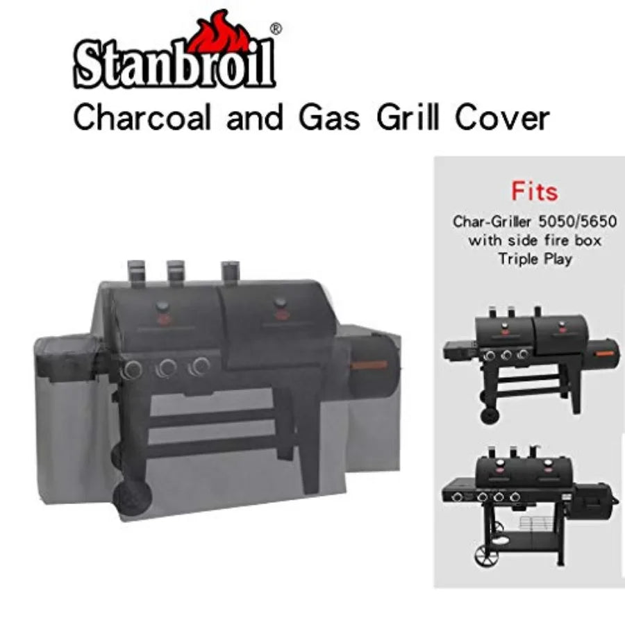 Grill Cover 8080 Replacement for Char-Griller Triple Play 93560 and Duo 5050 Double Play 5650 with Side Fire Box