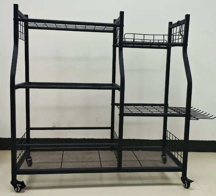 Freestanding Metal Garage Tool Organization Cart on Wheels