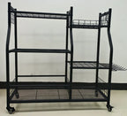 Freestanding Metal Garage Tool Organization Cart on Wheels