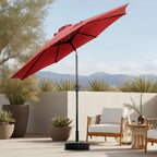 10FT Solar Patio Umbrella with 32 LED Lights UV-Resistant Outdoor Table Umbrella with Tilt and Crank