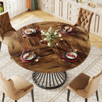 47-Inch Farmhouse Round Dining Room  Kitchen Table,