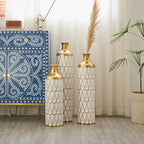 Floor Metal Vase 3-piece Set, Modern Drop-shaped