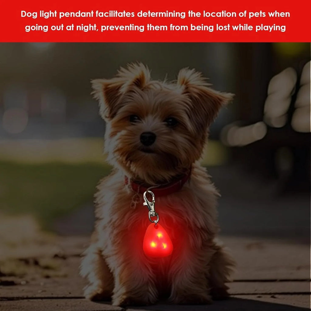 Clip-On Dog Safety Light for Night Walking, High Visibility Lightweight for All Pets, Red