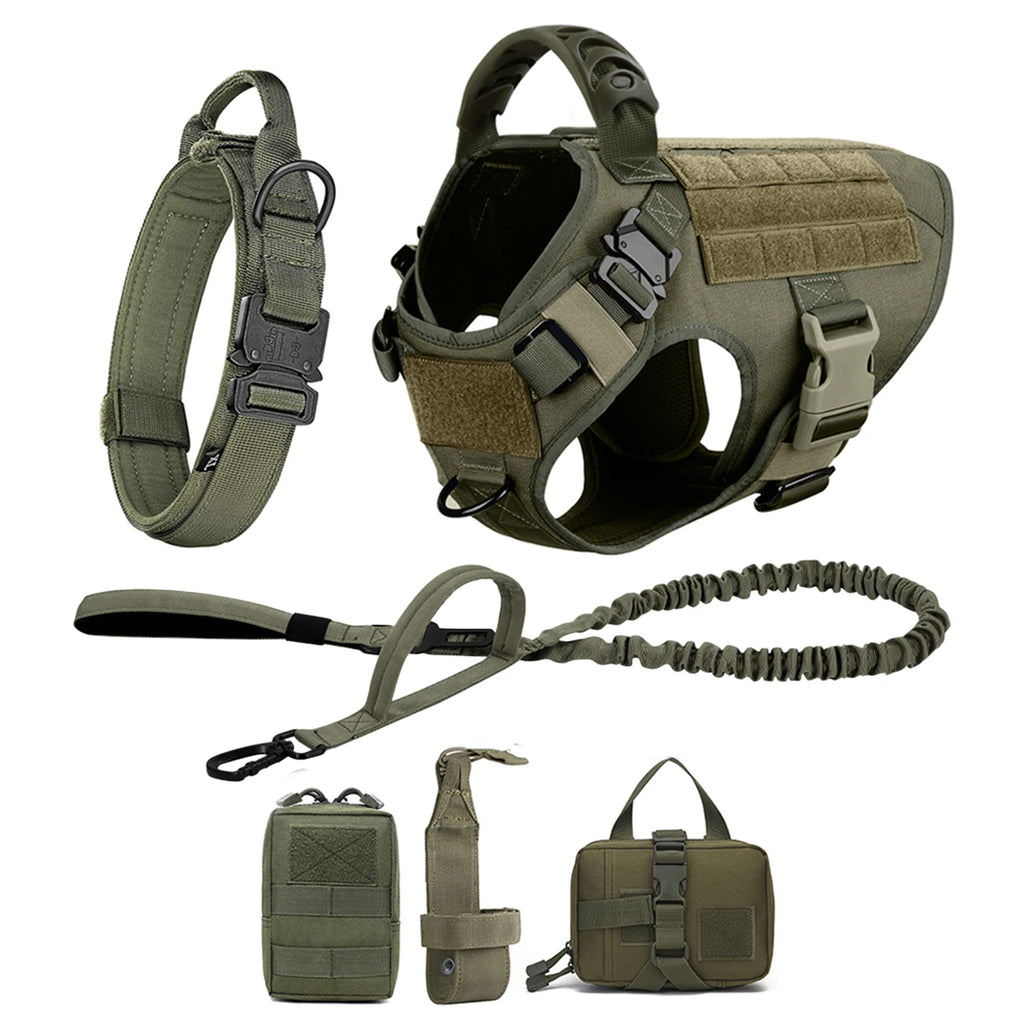 Large Dog Harness And Leash Set Malinois Training Walking Vest And Collar For Medium Large Dogs