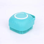 2-In-1 Pet Bath & Massage Brush With Shampoo Storage. Silicone For Sensitive Skin