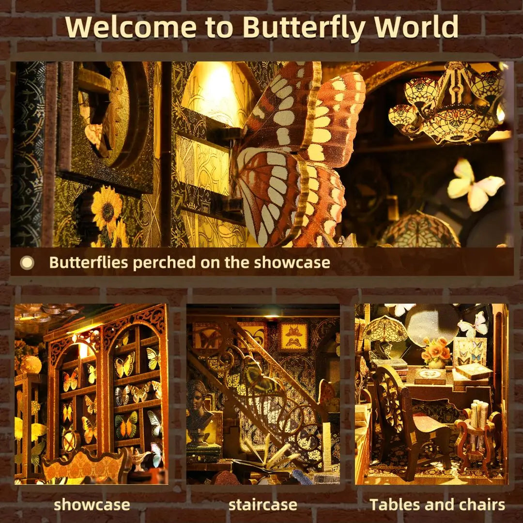 DIY Wooden Puzzle Miniature House Kit For Bookshelf Room Decoration