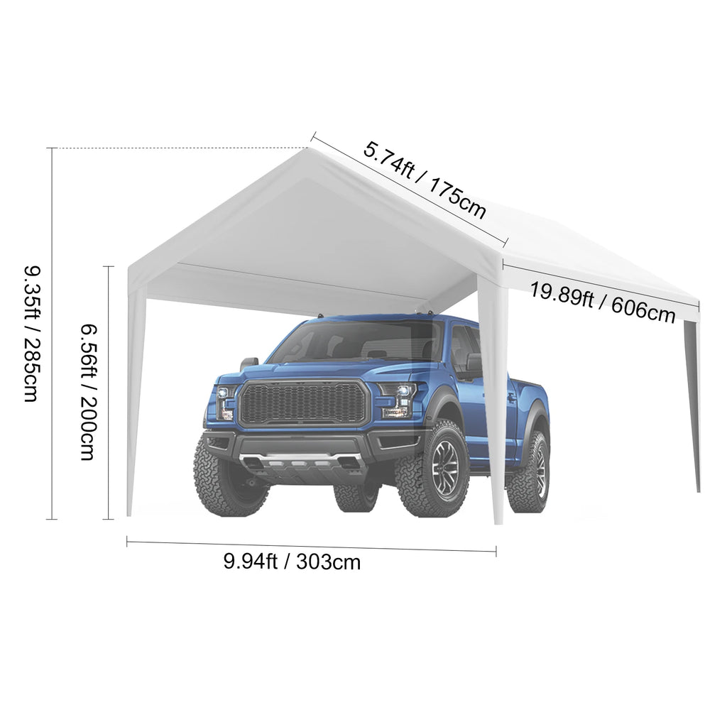 Carport Replacement Canopy Cover Heavy-Duty Waterproof & UV Protected with Ball Bungees