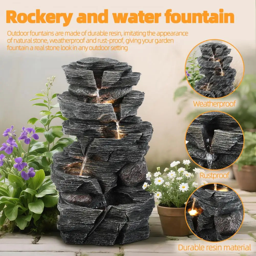 Waterfall-style Rock Water Feature Fountain