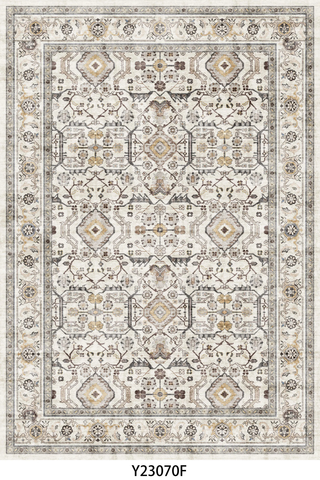 Retro Turkish Persian Vintage Washable Area Rug