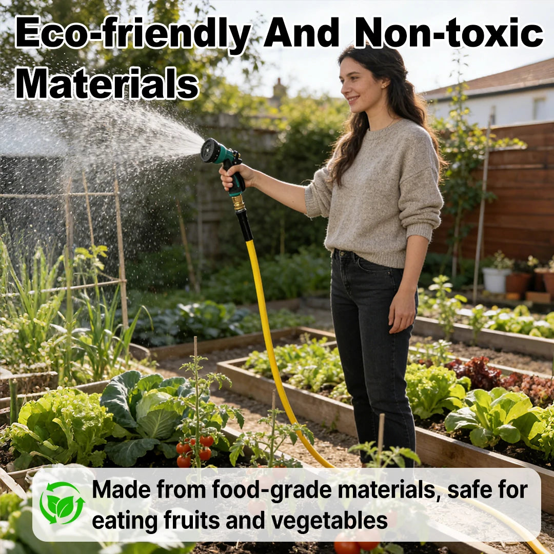 All Weather Hybrid  Garden Hose with 3/4'' Aluminum Fittings Lightweight, Kink Free.Flexible